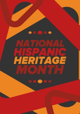 Eylül ve Ekim aylarında Ulusal İspanyol Mirası Ayı. İspanyol ve Latin Amerika kültürü. Birleşik Devletler 'de yıllık kutlama. Poster, kart, afiş ve geçmiş. Vektör illüstrasyonu