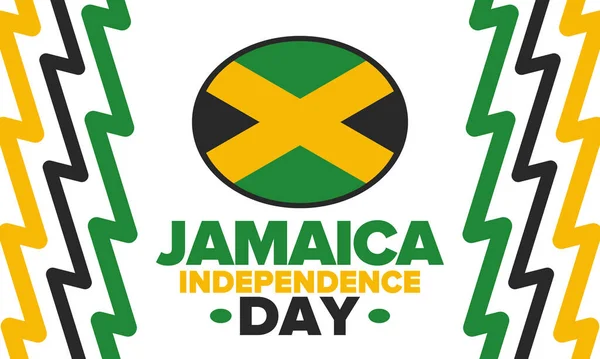 Jamaica Onafhankelijkheidsdag Onafhankelijkheid Van Jamaica Vakantie Jaarlijks Gevierd Augustus Jamaica — Stockvector