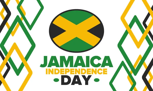 Jamaica Día Independencia Independencia Jamaica Fiesta Celebrada Anualmente Agosto Bandera — Archivo Imágenes Vectoriales