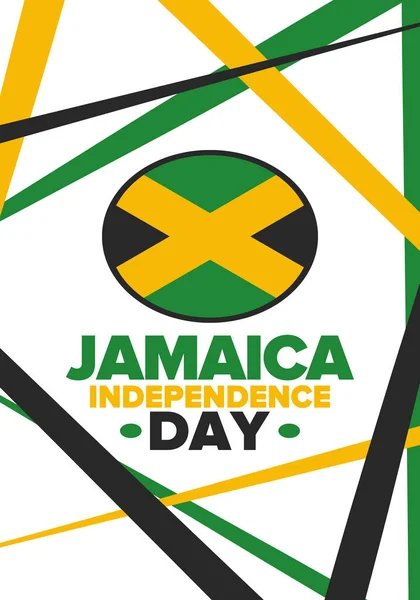 Den Nezávislosti Jamajky Nezávislost Jamajce Dovolená Slaví Každý Rok Srpna — Stockový vektor