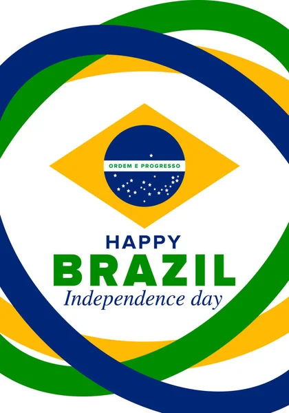 Ημέρα Ανεξαρτησίας Βραζιλίας Καλή Εθνική Εορτή Ημέρα Ελευθερίας Γιορτάστε Ετήσια — Διανυσματικό Αρχείο