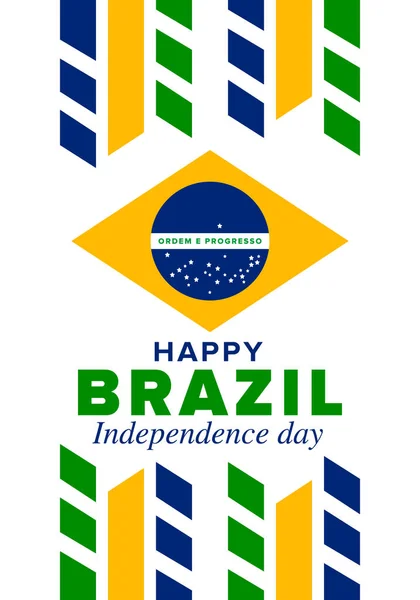Dia Independência Brasil Feliz Feriado Nacional Dia Liberdade Comemore Anualmente — Vetor de Stock