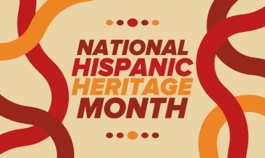 Eylül ve Ekim aylarında Ulusal İspanyol Mirası Ayı. İspanyol ve Latin Amerika kültürü. Birleşik Devletler 'de yıllık kutlama. Poster, kart, afiş ve geçmiş. Vektör illüstrasyonu