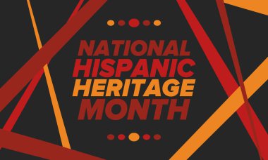 Eylül ve Ekim aylarında Ulusal İspanyol Mirası Ayı. İspanyol ve Latin Amerika kültürü. Birleşik Devletler 'de yıllık kutlama. Poster, kart, afiş ve geçmiş. Vektör illüstrasyonu