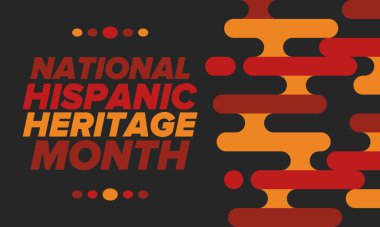 Eylül ve Ekim aylarında Ulusal İspanyol Mirası Ayı. İspanyol ve Latin Amerika kültürü. Birleşik Devletler 'de yıllık kutlama. Poster, kart, afiş ve geçmiş. Vektör illüstrasyonu