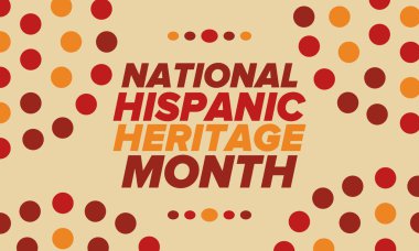 Eylül ve Ekim aylarında Ulusal İspanyol Mirası Ayı. İspanyol ve Latin Amerika kültürü. Birleşik Devletler 'de yıllık kutlama. Poster, kart, afiş ve geçmiş. Vektör illüstrasyonu