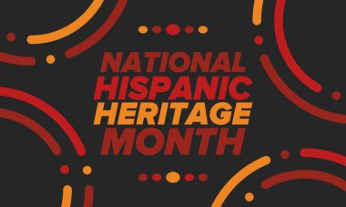 Eylül ve Ekim aylarında Ulusal İspanyol Mirası Ayı. İspanyol ve Latin Amerika kültürü. Birleşik Devletler 'de yıllık kutlama. Poster, kart, afiş ve geçmiş. Vektör illüstrasyonu