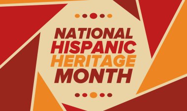 Eylül ve Ekim aylarında Ulusal İspanyol Mirası Ayı. İspanyol ve Latin Amerika kültürü. Birleşik Devletler 'de yıllık kutlama. Poster, kart, afiş ve geçmiş. Vektör illüstrasyonu