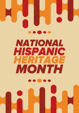 Eylül ve Ekim aylarında Ulusal İspanyol Mirası Ayı. İspanyol ve Latin Amerika kültürü. Birleşik Devletler 'de yıllık kutlama. Poster, kart, afiş ve geçmiş. Vektör illüstrasyonu