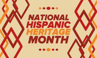 Eylül ve Ekim aylarında Ulusal İspanyol Mirası Ayı. İspanyol ve Latin Amerika kültürü. Birleşik Devletler 'de yıllık kutlama. Poster, kart, afiş ve geçmiş. Vektör illüstrasyonu