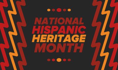 Eylül ve Ekim aylarında Ulusal İspanyol Mirası Ayı. İspanyol ve Latin Amerika kültürü. Birleşik Devletler 'de yıllık kutlama. Poster, kart, afiş ve geçmiş. Vektör illüstrasyonu