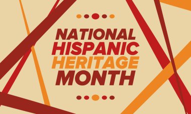 Eylül ve Ekim aylarında Ulusal İspanyol Mirası Ayı. İspanyol ve Latin Amerika kültürü. Birleşik Devletler 'de yıllık kutlama. Poster, kart, afiş ve geçmiş. Vektör illüstrasyonu