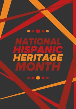 Eylül ve Ekim aylarında Ulusal İspanyol Mirası Ayı. İspanyol ve Latin Amerika kültürü. Birleşik Devletler 'de yıllık kutlama. Poster, kart, afiş ve geçmiş. Vektör illüstrasyonu