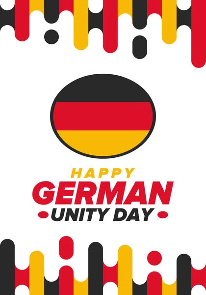Német Egység Napja Október Ünnepelték Németországban Boldog Nemzeti Ünnep Egységnek — Stock Vector