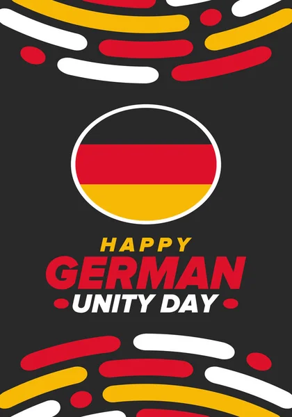 Día Unidad Alemana Celebrado Anualmente Octubre Alemania Feliz Fiesta Nacional — Archivo Imágenes Vectoriales