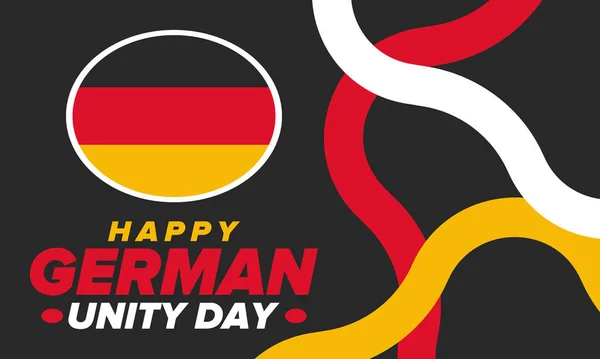 Dia Unidade Alemã Celebrado Anualmente Outubro Alemanha Feliz Feriado Nacional —  Vetores de Stock