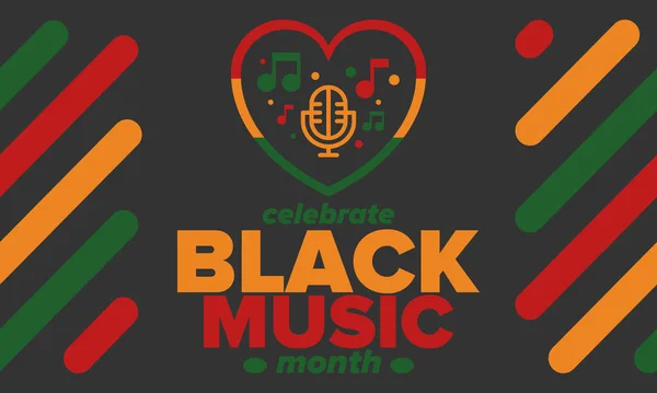 Miesiąc Czarnej Muzyki Czerwcu Miesiąc Afroamerykanów Obchodzone Corocznie Stanach Zjednoczonych — Wektor stockowy