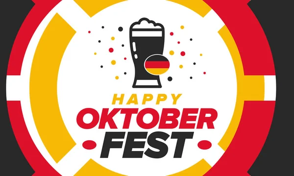 Oktoberfest Traditional Beer Festival Germany Celebration Annual Worldwide September October — Stock Vector