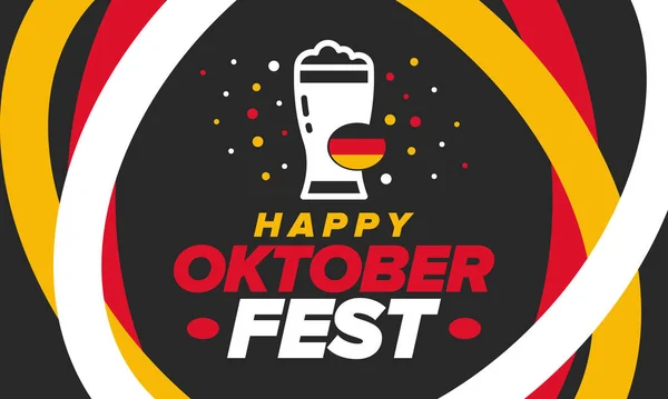 Oktoberfest Traditional Beer Festival Germany Celebration Annual Worldwide September October — Stock Vector