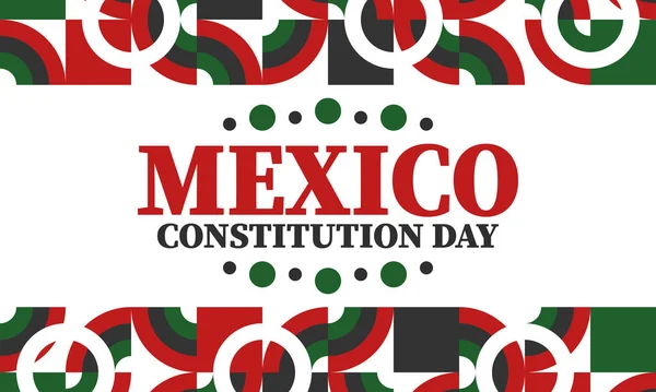 Dia Constituição México Feriado Feliz Nacional Comemorado Anualmente Fevereiro Padrão — Vetor de Stock