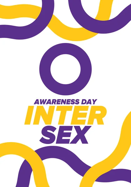 Día Concientización Intersexual Derechos Humanos Evento Observado Internacionalmente Celebrar Anual — Archivo Imágenes Vectoriales