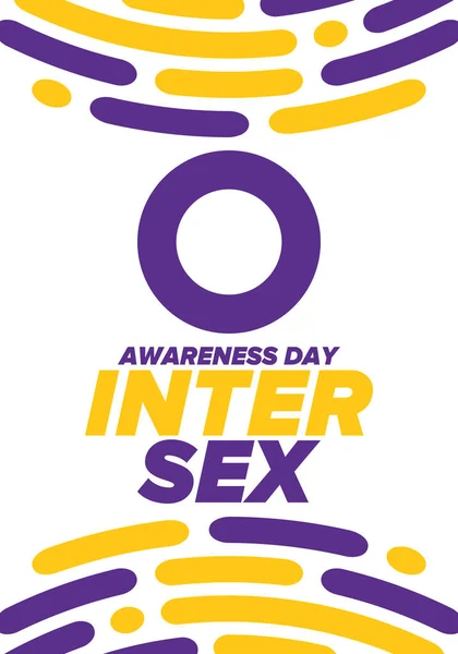 Día Concientización Intersexual Derechos Humanos Evento Observado Internacionalmente Celebrar Anual — Archivo Imágenes Vectoriales