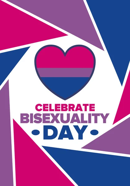 Celebrate Bisexuality Day Bisexual Pride Visibility Day Bisexual Flag Coming — Stockvector