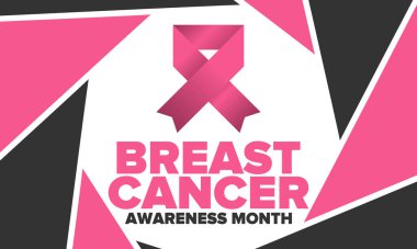 Meme Kanseri Farkındalığı Ayı. Pembe Ekim. Pembe kurdele. Kadın sağlık hizmetleri. Yıllık kutlama. Sağlık konsepti. Kız dayanışması. Kanseri önleme. Kadın hastalıkları. Poster, afiş ve arkaplan. Vektör