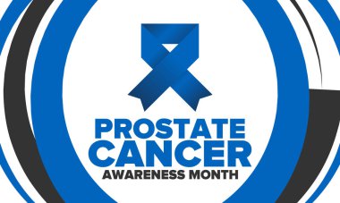 Prostate Cancer Awareness Month in September. Blue September. Men's Health concept. Medical health care and awareness design. Poster, card, banner and background. Vector illustration