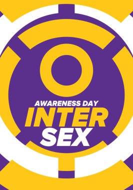 Intersex Awareness Day. Human Rights. Internationally observed event. Celebrate annual in October 26. Intersex people community. Freedom and solidarity. Poster, card, banner and background. Vector clipart