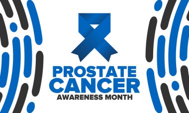 Prostate Cancer Awareness Month in September. Blue September. Men's Health concept. Medical health care and awareness design. Poster, card, banner and background. Vector illustration