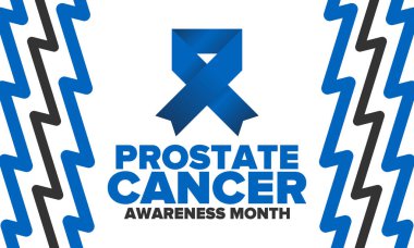 Prostate Cancer Awareness Month in September. Blue September. Men's Health concept. Medical health care and awareness design. Poster, card, banner and background. Vector illustration