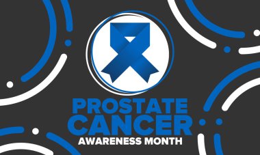 Prostate Cancer Awareness Month in September. Blue September. Men's Health concept. Medical health care and awareness design. Poster, card, banner and background. Vector illustration