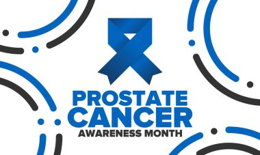 Prostate Cancer Awareness Month in September. Blue September. Men's Health concept. Medical health care and awareness design. Poster, card, banner and background. Vector illustration