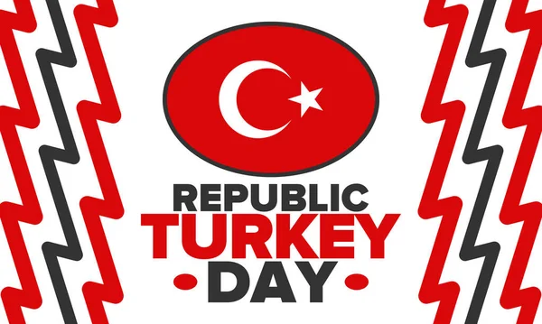 Turkey Republic Day National Happy Holiday Celebrated Annual October Turkish - Stok Vektor