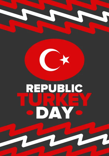 Turkey Republic Day National Happy Holiday Celebrated Annual October Turkish - Stok Vektor