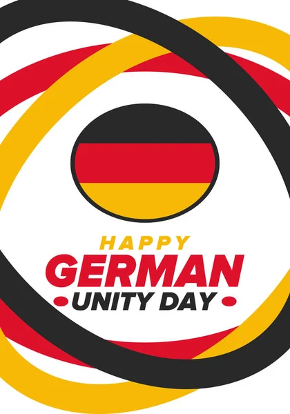 Día Unidad Alemana Celebrado Anualmente Octubre Alemania Feliz Fiesta Nacional — Archivo Imágenes Vectoriales