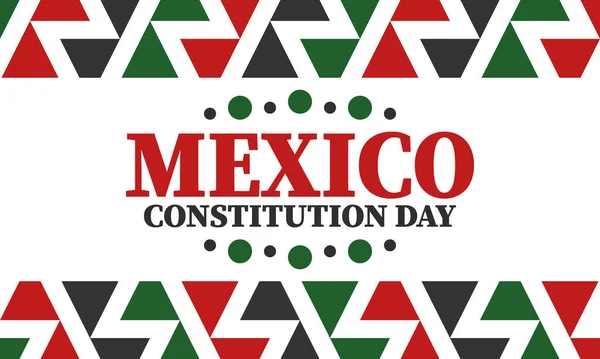 Ημέρα Συντάγματος Του Μεξικού Εθνική Ευτυχισμένη Γιορτή Γιορτάζεται Ετήσια Φεβρουάριο — Διανυσματικό Αρχείο