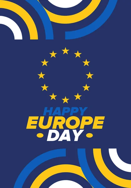 Avrupa Günü Mayıs Yıllık Resmi Tatil Avrupa Konseyi Nin Mayıs — Stok Vektör