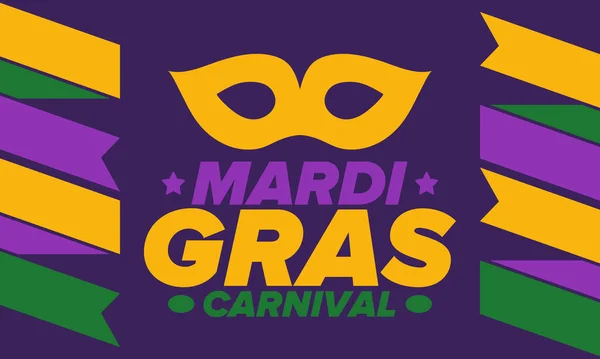 Carnaval Mardi Gras Nova Orleães Terça Feira Gorda Férias Tradicionais —  Vetores de Stock