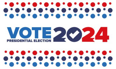 Presidential Election 2024 in United States. Vote day, November 5. US Election. Patriotic american element. Poster, card, banner and background. Vector illustration