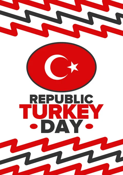 Turkey Republic Day National Happy Holiday Celebrated Annual October Turkish - Stok Vektor