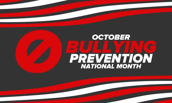 Nationale Pestpreventie Maand Oktober Stop Met Pesten Jaarlijkse Landelijke Campagne — Stockvector