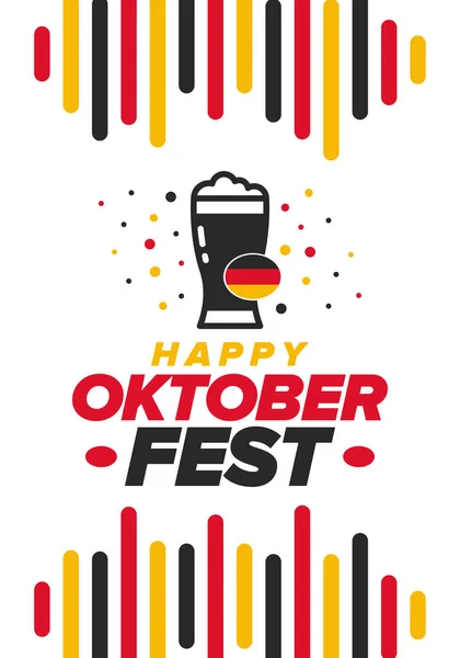 Oktoberfest Traditional Beer Festival Germany Celebration Annual Worldwide September October — Stock Vector