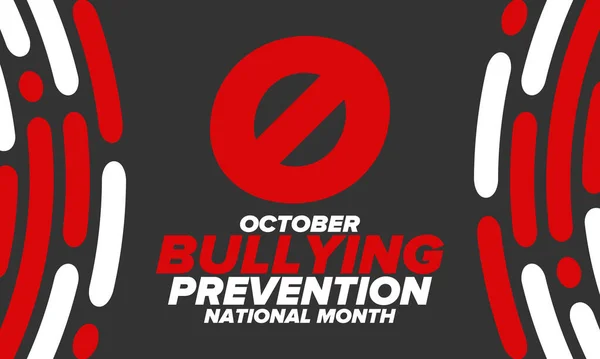 Nationale Pestpreventie Maand Oktober Stop Met Pesten Jaarlijkse Landelijke Campagne — Stockvector