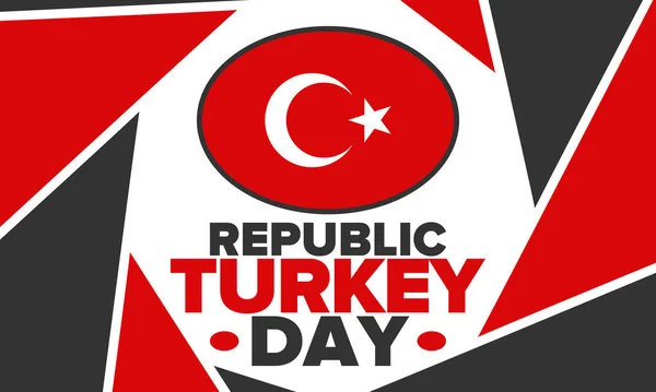 Turkey Republic Day National Happy Holiday Celebrated Annual October Turkish - Stok Vektor