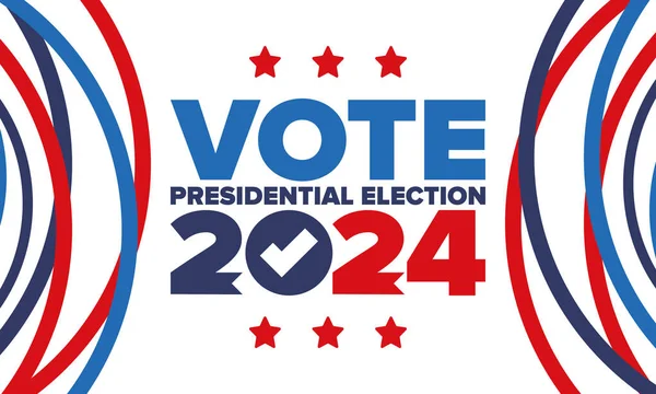 Presidential Election 2024 in United States. Vote day, November 5. US Election. Patriotic american element. Poster, card, banner and background. Vector illustration