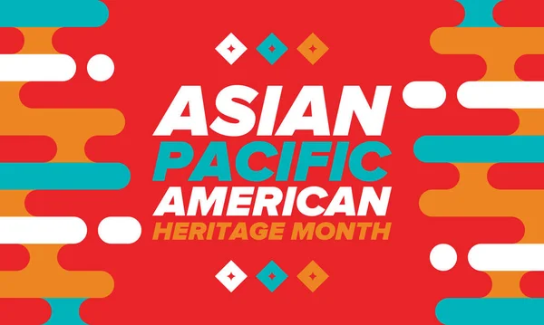 亚洲太平洋裔美国人遗产月 在五月庆祝 它纪念美国亚裔美国人和太平洋岛民的文化 传统和历史 横幅B — 图库矢量图片