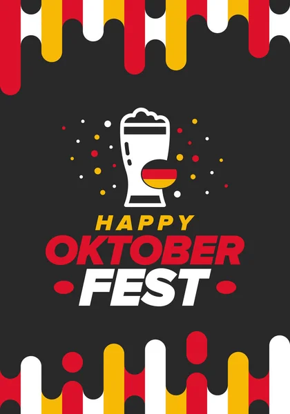 Oktoberfest Traditional Beer Festival Germany Celebration Annual Worldwide September October — Stock Vector