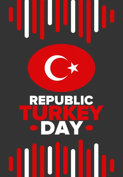 Turkey Republic Day National Happy Holiday Celebrated Annual October Turkish - Stok Vektor